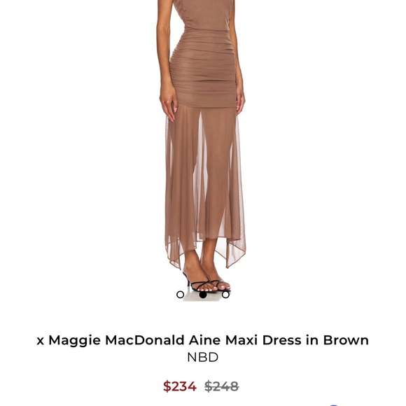 NBD x Maggie MacDonald Maxi Dress in Brown - Picture 2 of 3